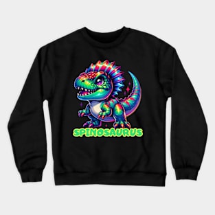 Spinosaurus Rainbow Dino Kawaii Cute Chibi Anime Crewneck Sweatshirt